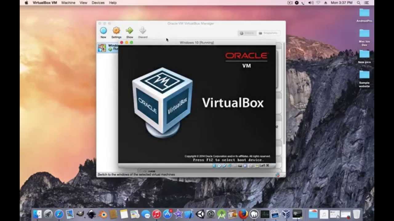 use virtual box in windows 10 for mac os